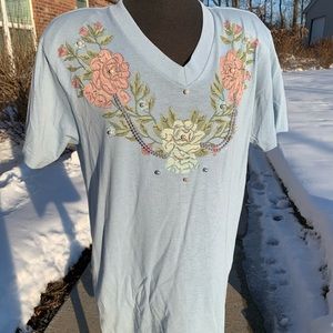Vintage K.W.B.L. Embellished shirt 1980’s one size